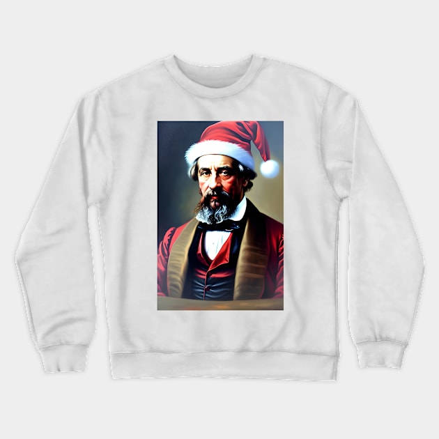 Santa Charles Dickens (Celebrity Christmas) Crewneck Sweatshirt by robsteadman